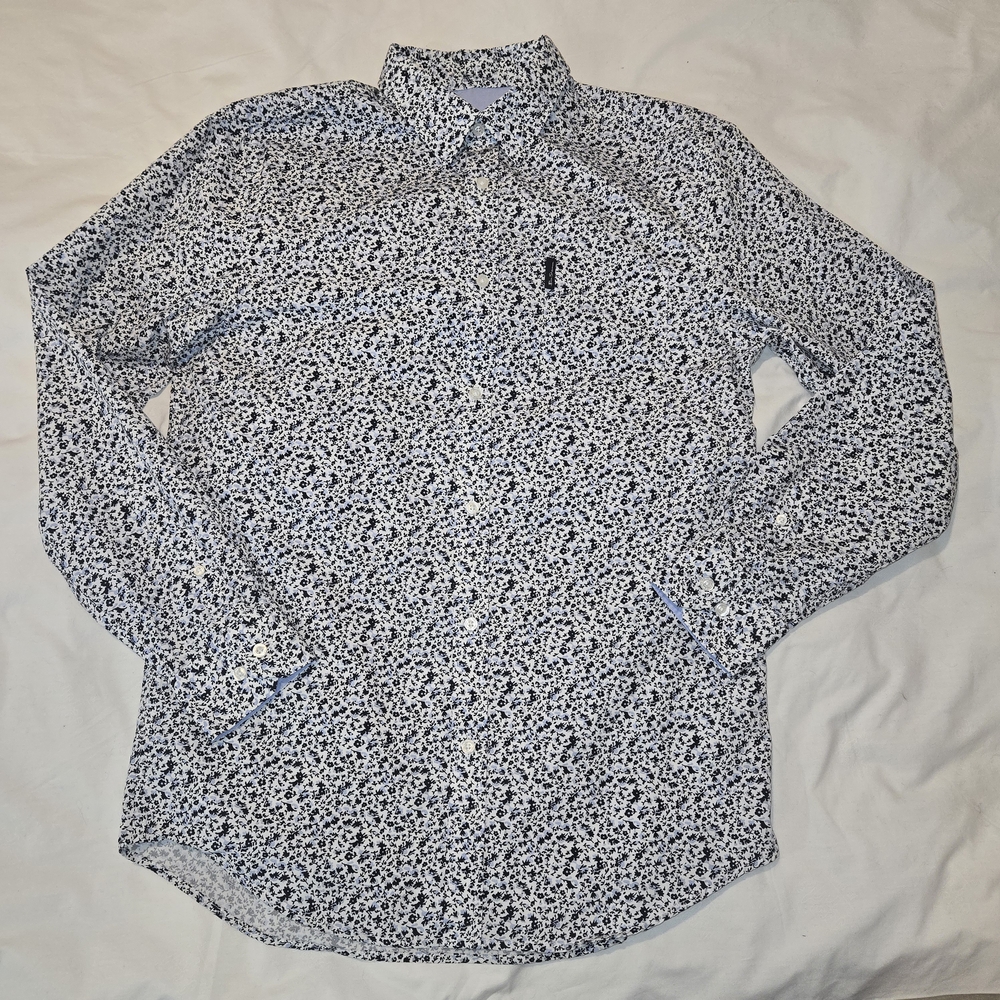 Ben Sherman White & Navy Micro Floral Button-Down Shirt